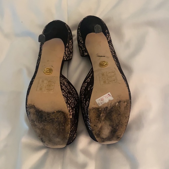 Bebe black lace heels. Size 8. Worn twice. - Picture 4 of 7